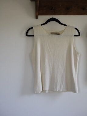 Apostrophe Ivory Sleeveless Knit Tank